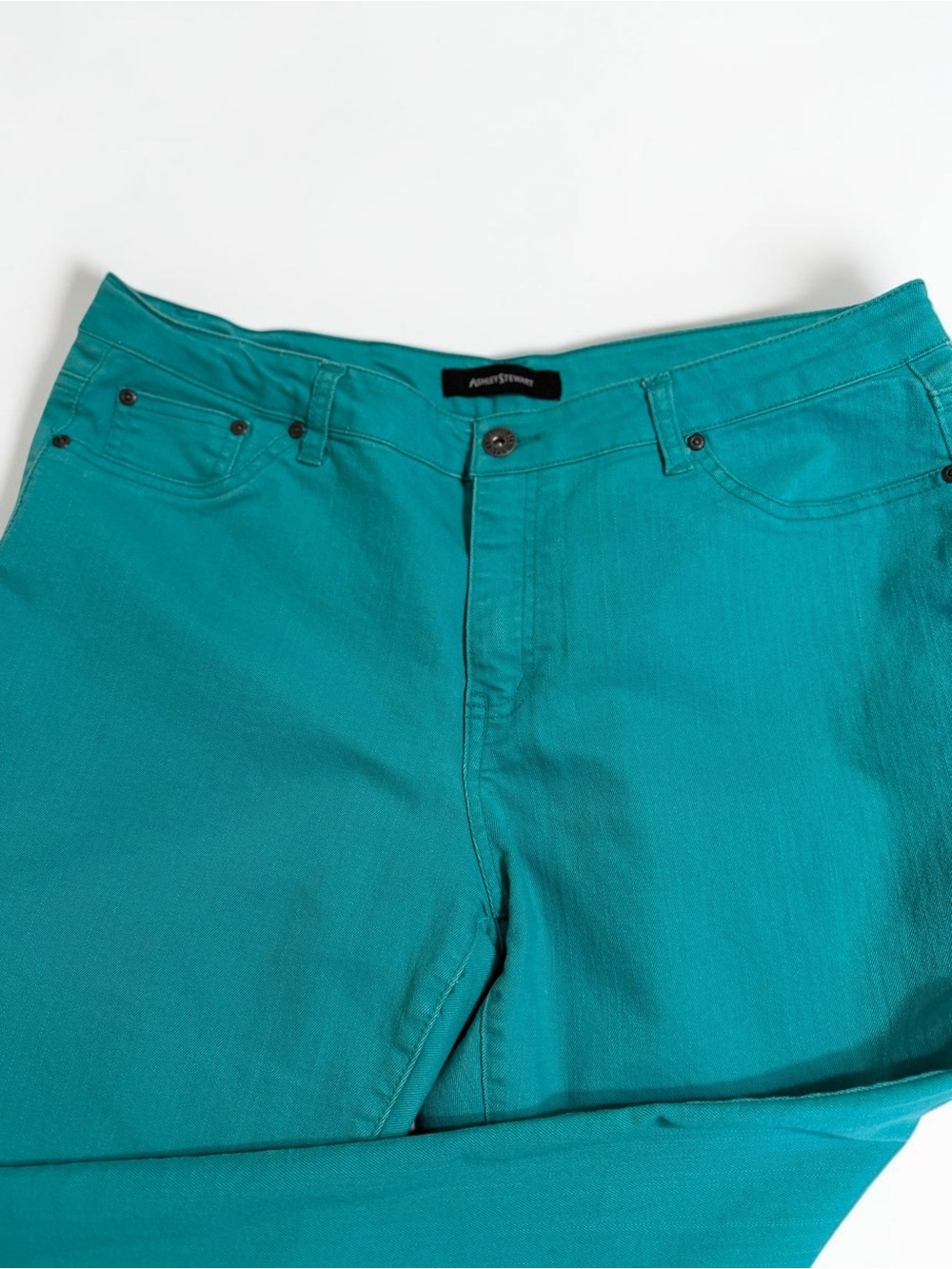 Ashley Stewart Womens Teal Bootcut Jeans Size 16 Stretch Denim Pants - Picture 3 of 6